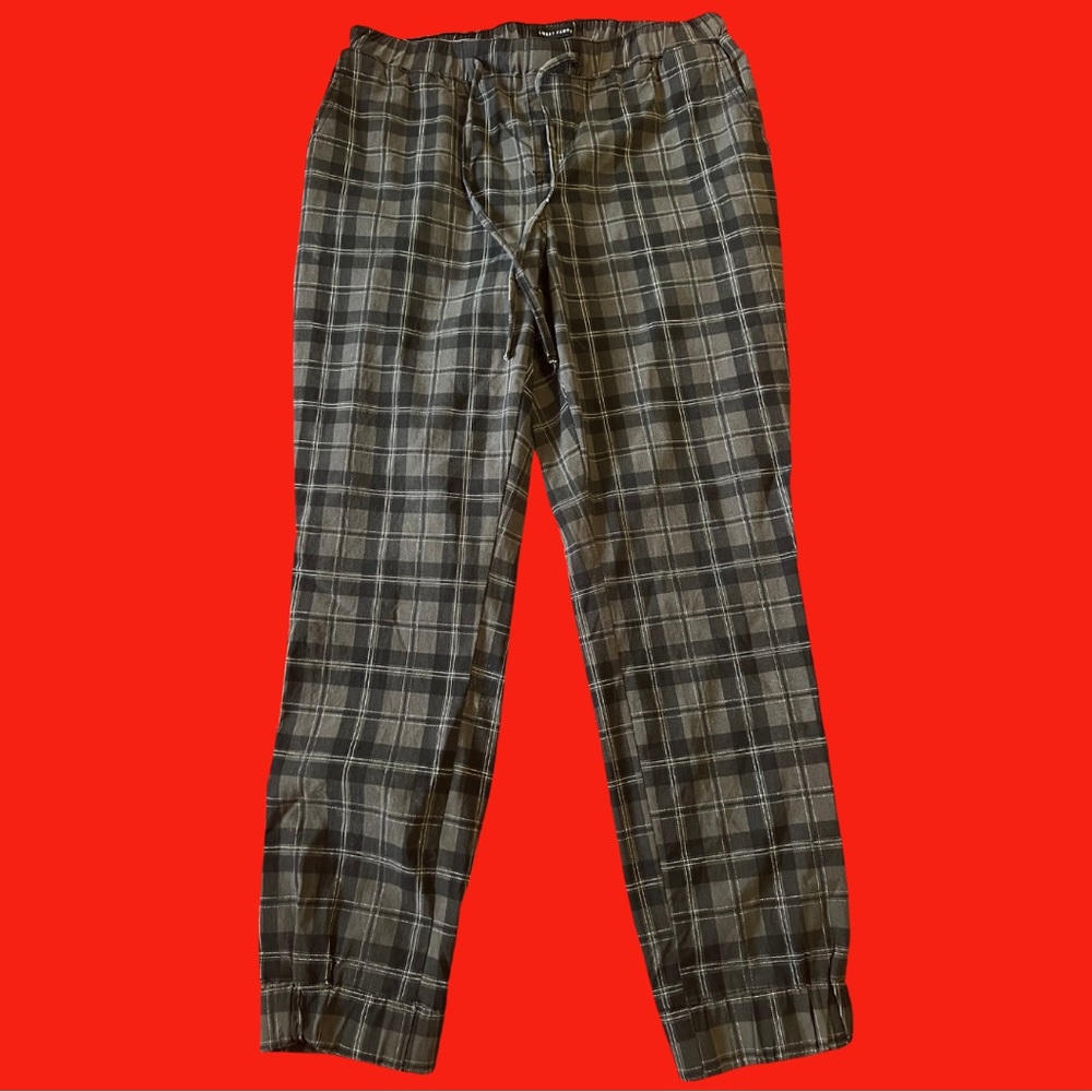 Grey Plaid Jogger Pants - Size XL